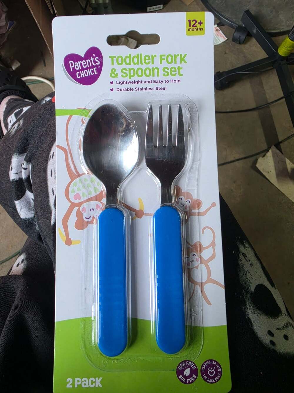 Parents Choice Toddler Fork And Spoon Set Blue